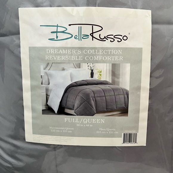 Bella Russo Reversable Comforter Gray NWT - Picture 2 of 3